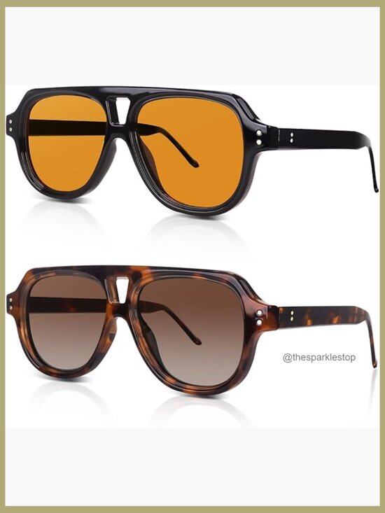 Retro Square Aviator Sunglasses Polarized Lens UV Protection main image 7